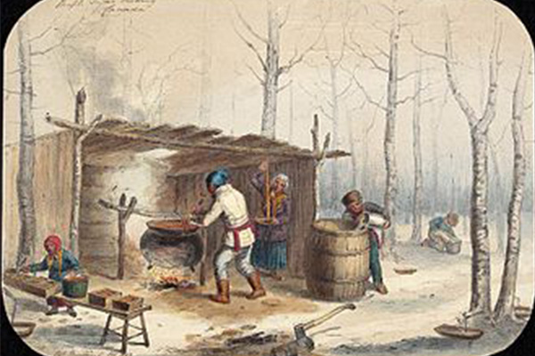 artwork-of-people-making-bourbon-maple-syrup